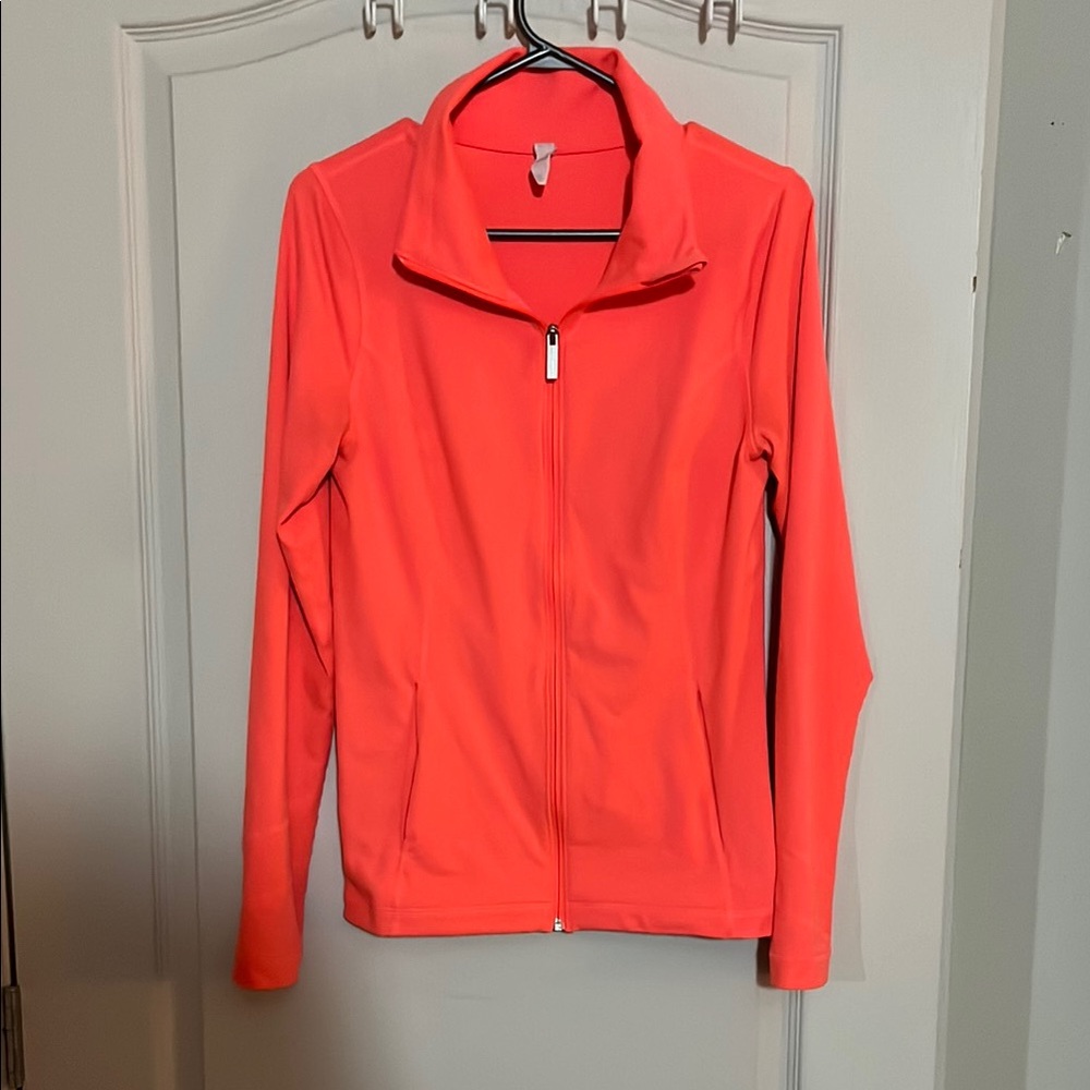 EUC- Under Armour size medium neon pink zipper sweater